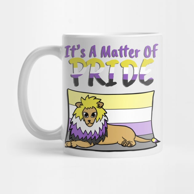 Nonbinary Pride Lion- With Text by marzipanpond